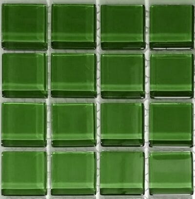 Crystal-Glass-Dark-Green Crystal Glass Dark Green 23 x 23 mm sheet of 16