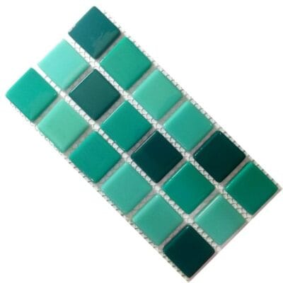 Crystal Glass Solid Sea Green Mix (15 Tiles)