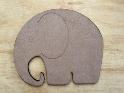 Modern Elephant Cut Out MDF 6mm