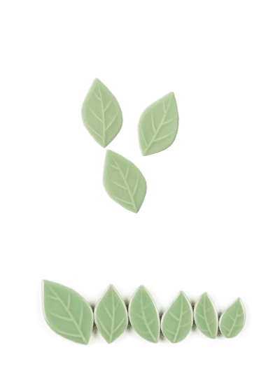3 Pieces Mint Colored Leaves Various Sizes & Designs