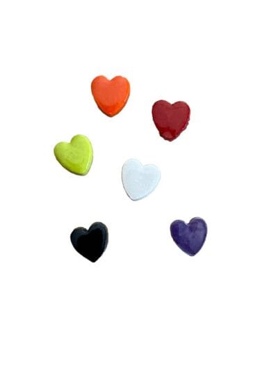 Set of 5 Small Hearts Various Colors
