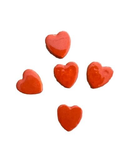Set of 5 Small Hearts Various Colors