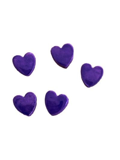 Set of 5 Small Hearts Various Colors