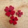 4 Leaf Flowers Various Colours (Set of 3)