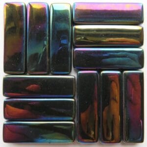 Rectangles Black Opal Pearlised 18 Pieces