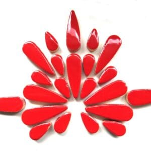 Teardrops-Poppy-Red-H401 Ceramic Tear Drops Poppy Red (50 Grams)