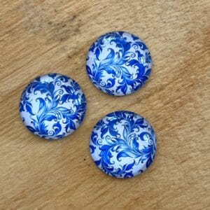 Mandala Blue & White 3 Pieces 40 mm