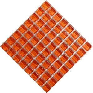Micro Crystal Glass Tangerine 10 x 10 mm sheet of 64