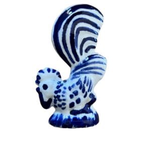 delft blue rooster facing left mosaic insert