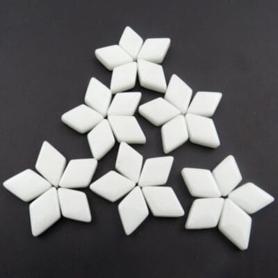 diamond shaped mosaic opal white