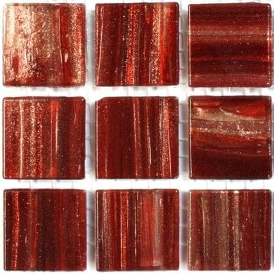 Garnet Gold Fleck Glass Sheet of 25