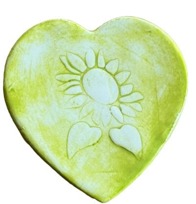 large heart lime flower mosaic insert