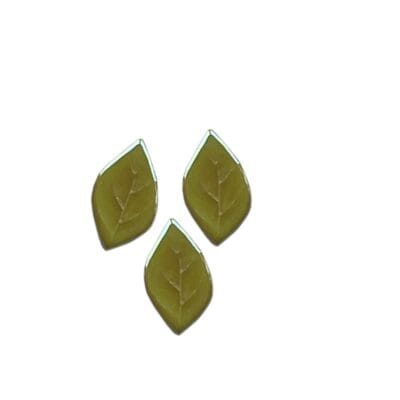 3 Pieces Lime Green Pearl Leaves Various Sizes & Designs