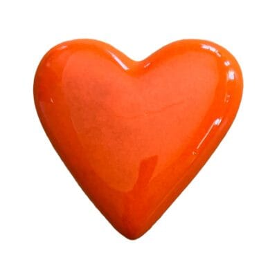 large fat heart mosaic insert orange