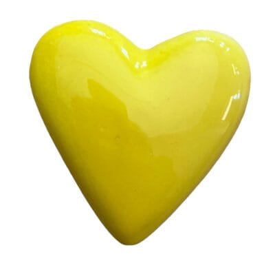 large fat heart mosaic insert yellow