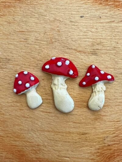Set of 3 mushrooms various colors