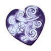 Pattern Heart Purple Swirl and Flower Mosaic Insert