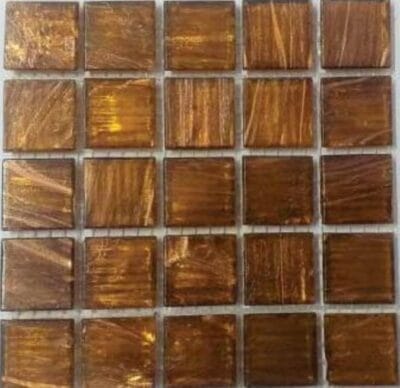 Dark Brown Gold Fleck Glass Sheet of 25