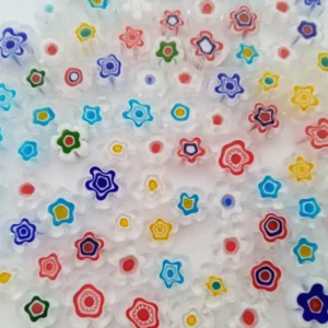 Murano Millefiori Flower Shape White (50 Gram)