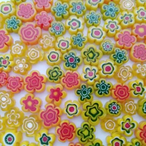 Murano Millefiori Flower Shape Yellow (50 Grams)